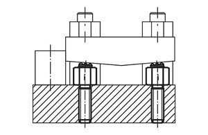 Pendelauflagen verstellbar 
mit O-Ring